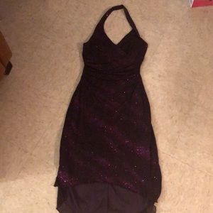 City triangle purple halter neck dress